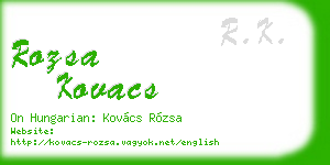 rozsa kovacs business card