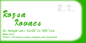 rozsa kovacs business card